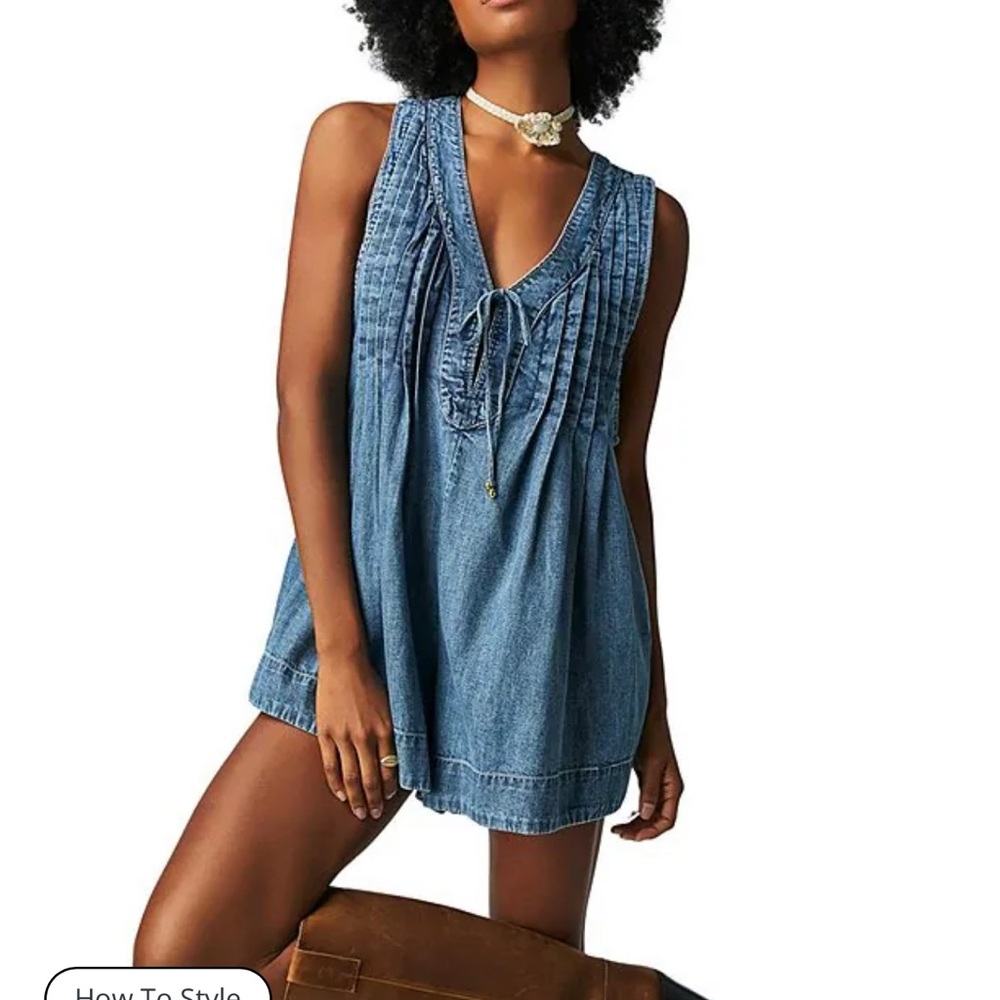 Free People Denim Romper